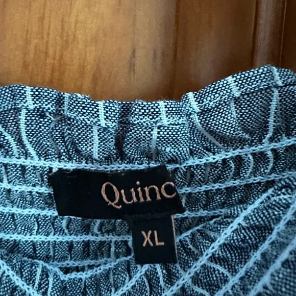 Quince Blue and White Smocked Tiered Sundress - Picture 3 of 3